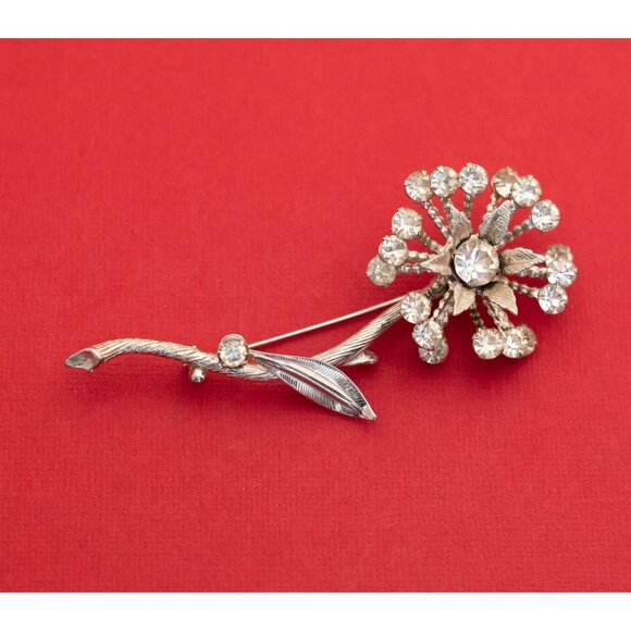 Vintage Cute Silver Flower Brooch - F28 - Picture 1 of 2